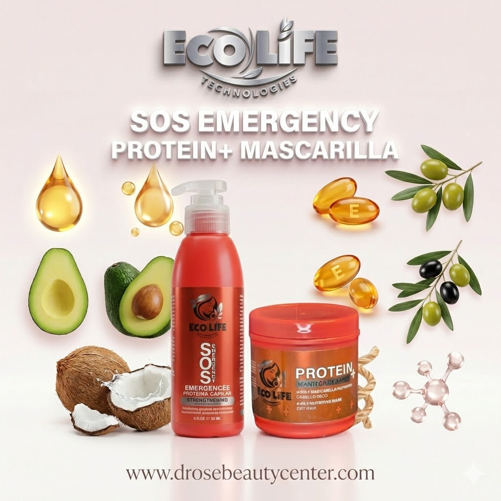 ✨ ECO LIFE SOS EMERGENCY KIT TRATAMIENTO INTENSIVO 2 PIEZAS — Reparación Extrema y Reconstrucción Capilar Profesional ✨