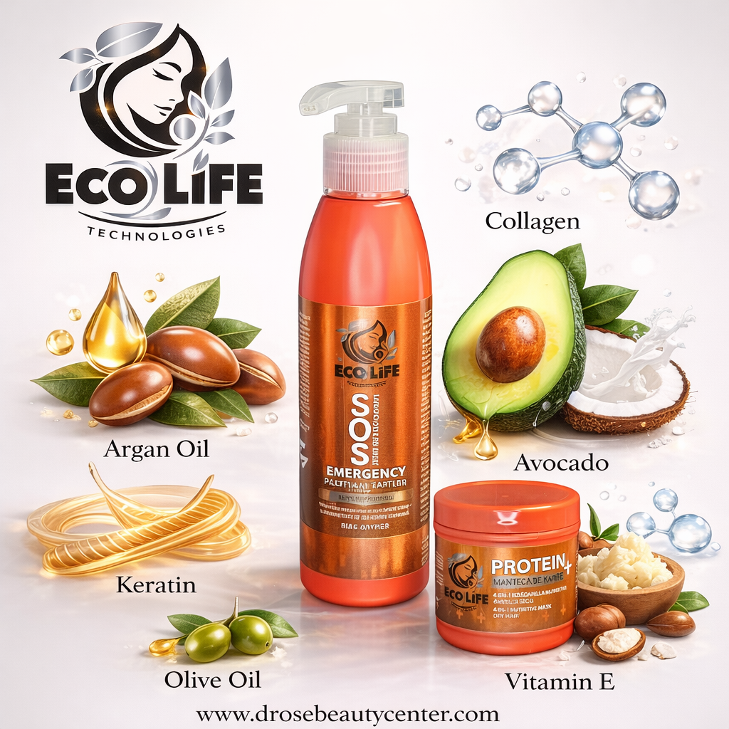 ✨ ECO LIFE SOS EMERGENCY KIT TRATAMIENTO INTENSIVO 2 PIEZAS — Reparación Extrema y Reconstrucción Capilar Profesional ✨