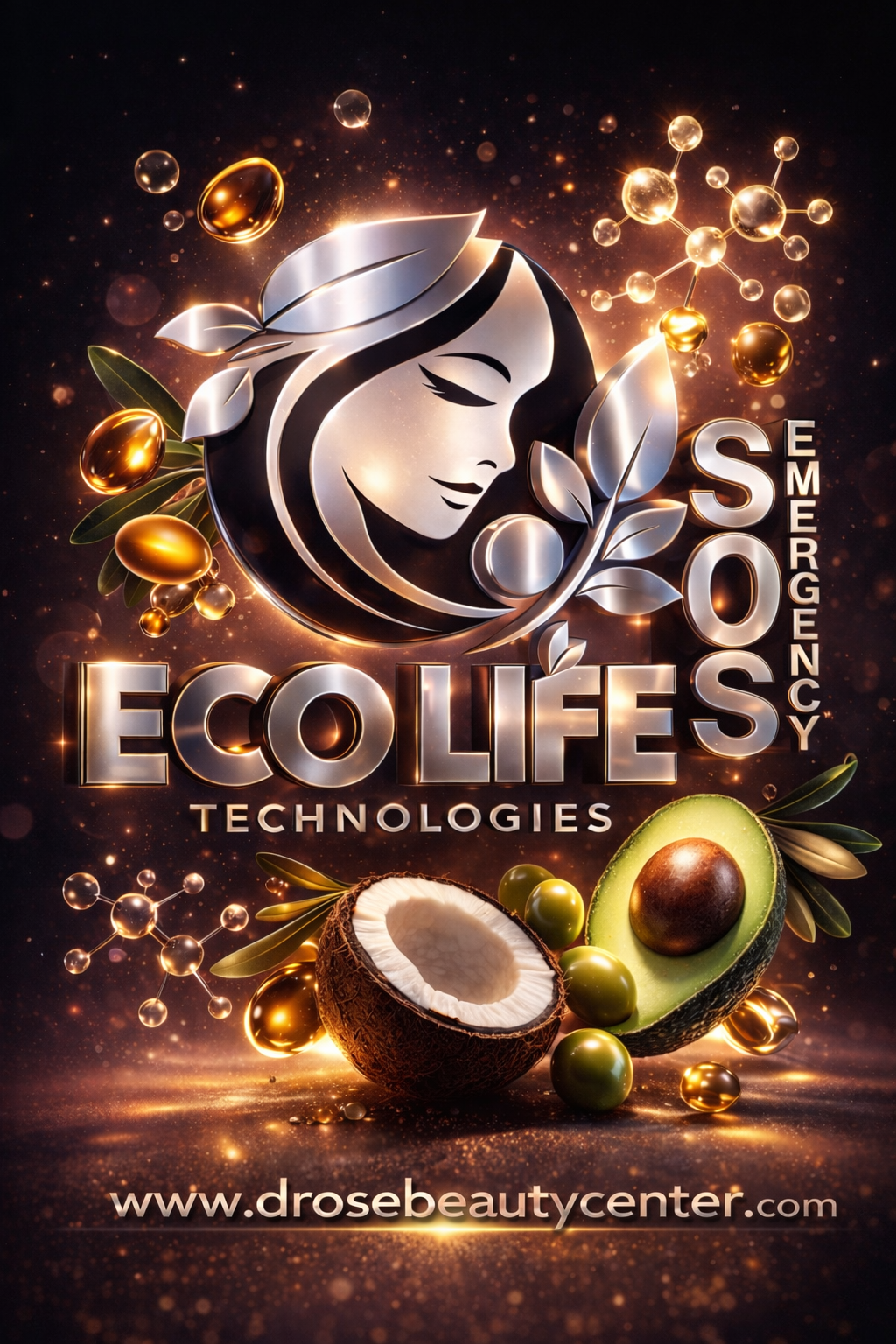 Ecolife Technologies SOS Emergency Leave-In Reconstructor Capilar 4oz – Reparación Intensiva para Cabello Dañado y Maltratado
