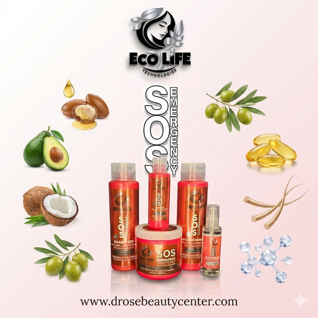Ecolife Technologies SOS Emergency Acondicionador Reconstructor para Cabello Dañado 16oz – Libre de Sulfatos y Parabenos