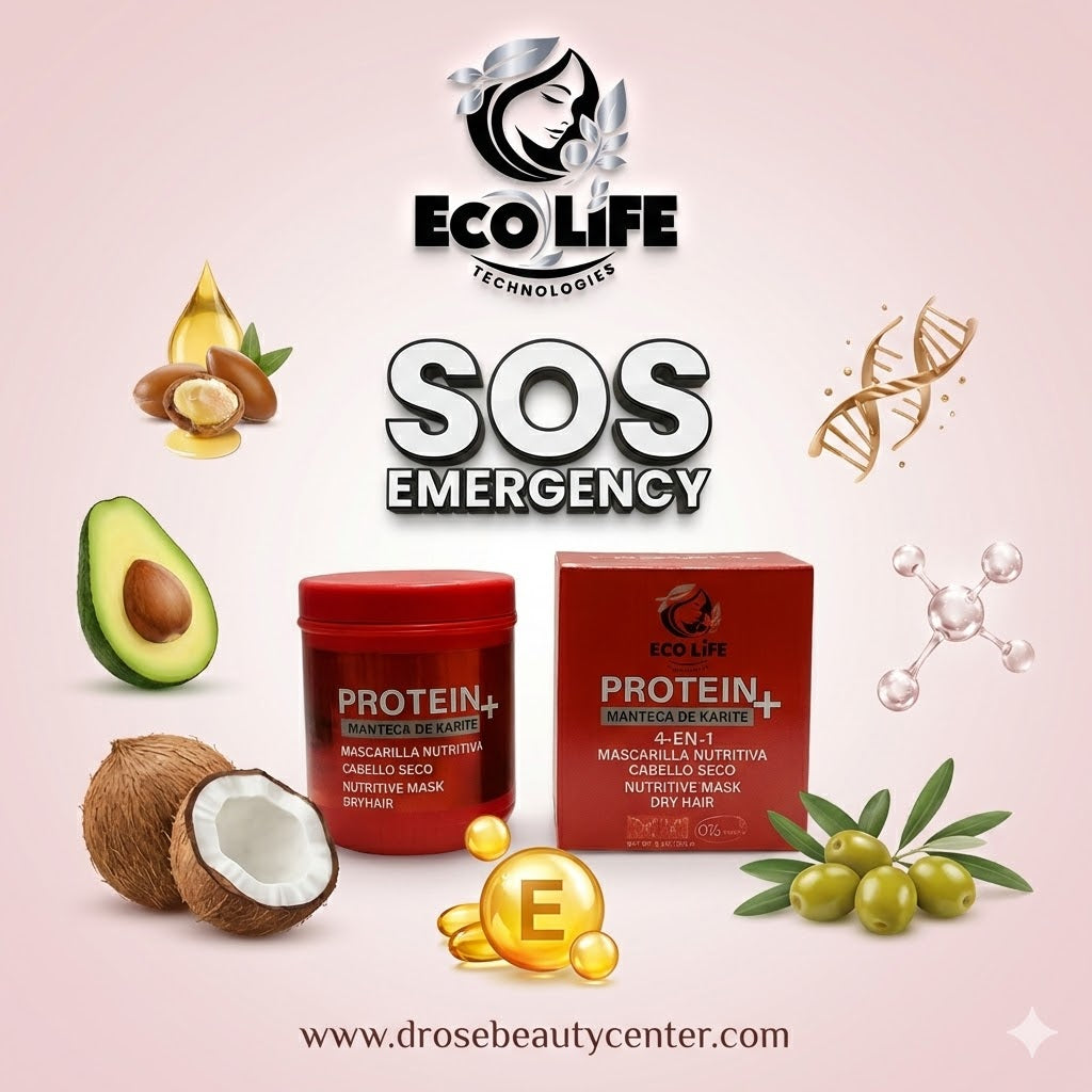 SOS Emergency Protein+ Mascarilla 4 en 1 con Manteca de Karité 8oz – Reparación Extrema e Hidratación Profunda