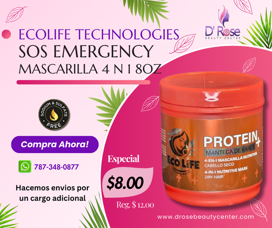 ECOLIFE TECHNOLOGIES SOS EMERGENCY MASCARILLA 4 N 1 8OZ ETSEM4N18