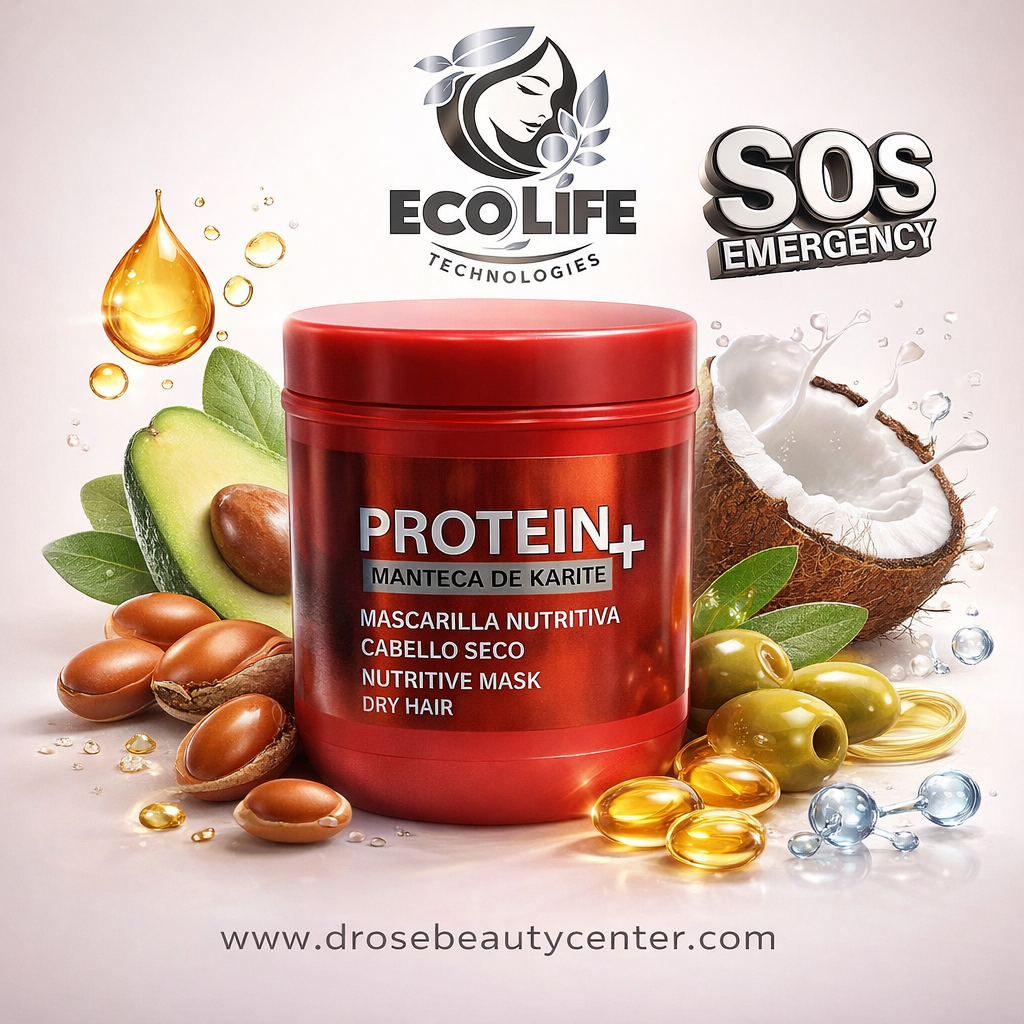 SOS Emergency Protein+ Mascarilla 4 en 1 con Manteca de Karité 8oz – Reparación Extrema e Hidratación Profunda