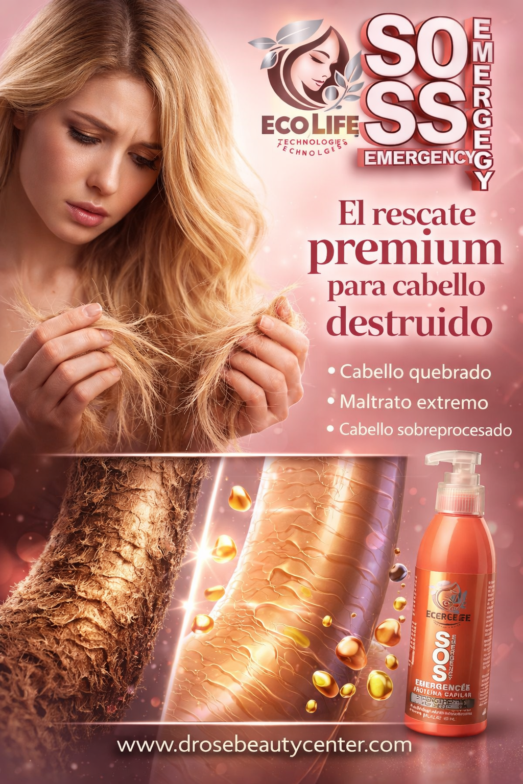 SOS Emergency Proteína Capilar Reconstructora 3 oz – Reparación Extrema y Fortalecimiento Profesional
