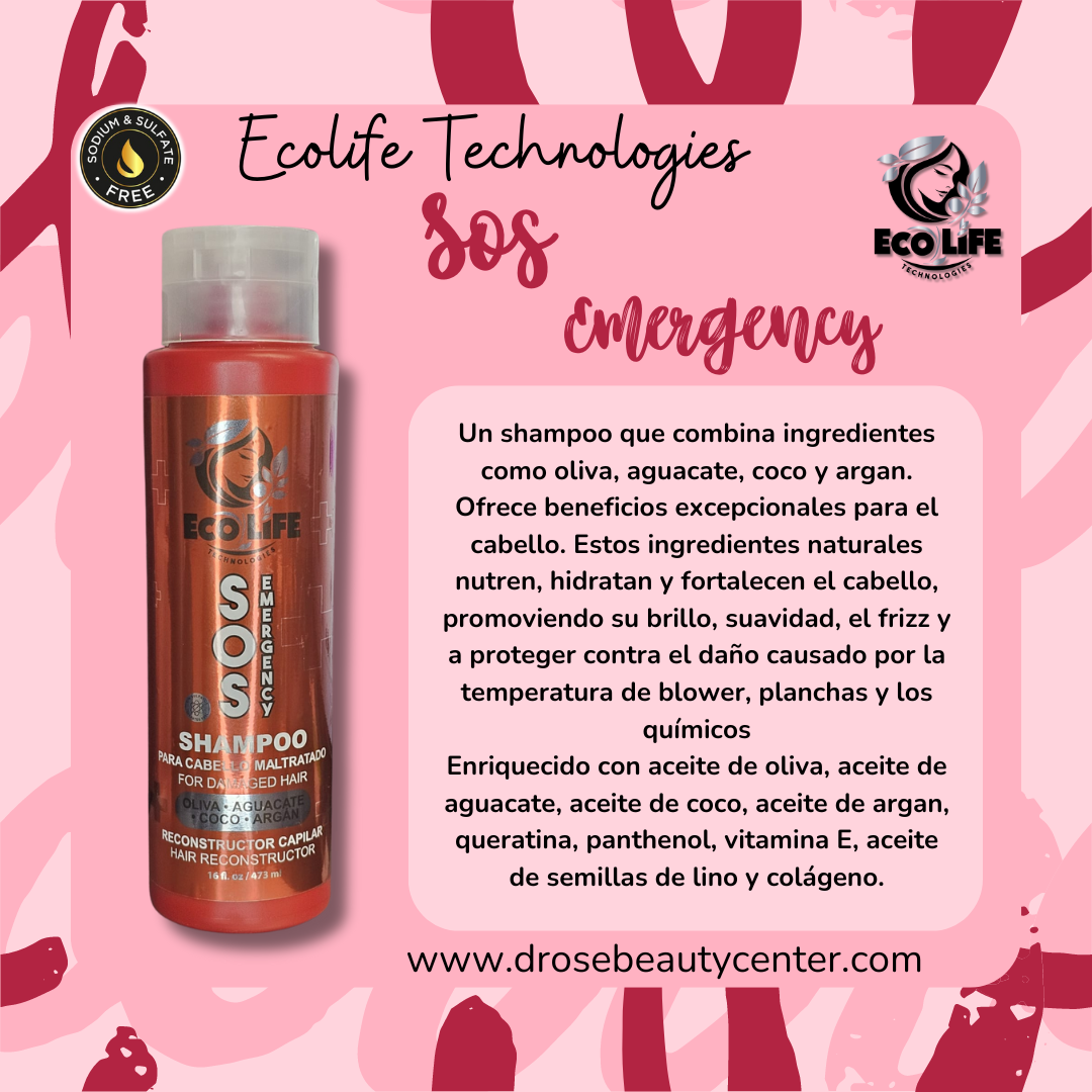 ECOLIFE TECHNOLOGIES SOS EMERGENCY SHAMPOO 16OZ ETSESH16