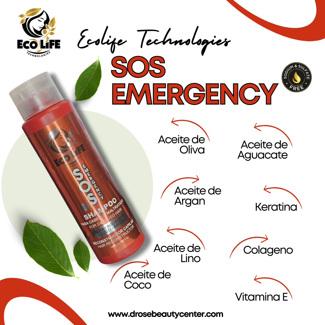 ECOLIFE TECHNOLOGIES SOS EMERGENCY SHAMPOO 16OZ ETSESH16