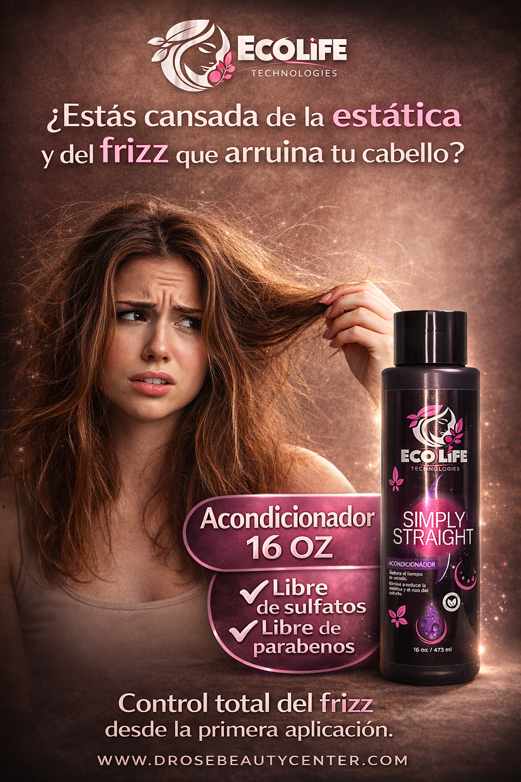 💗 Simply Straight Acondicionador 16 oz – Desenredo, Suavidad y Control del Frizz Prolongado