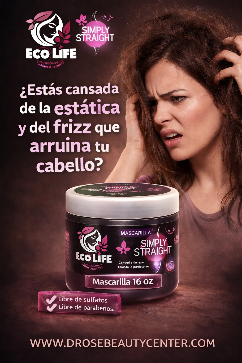 🌸 ECOLIFE TECHNOLOGIES SIMPLY STRAIGHT MASCARILLA 16OZ (ETSSM16)