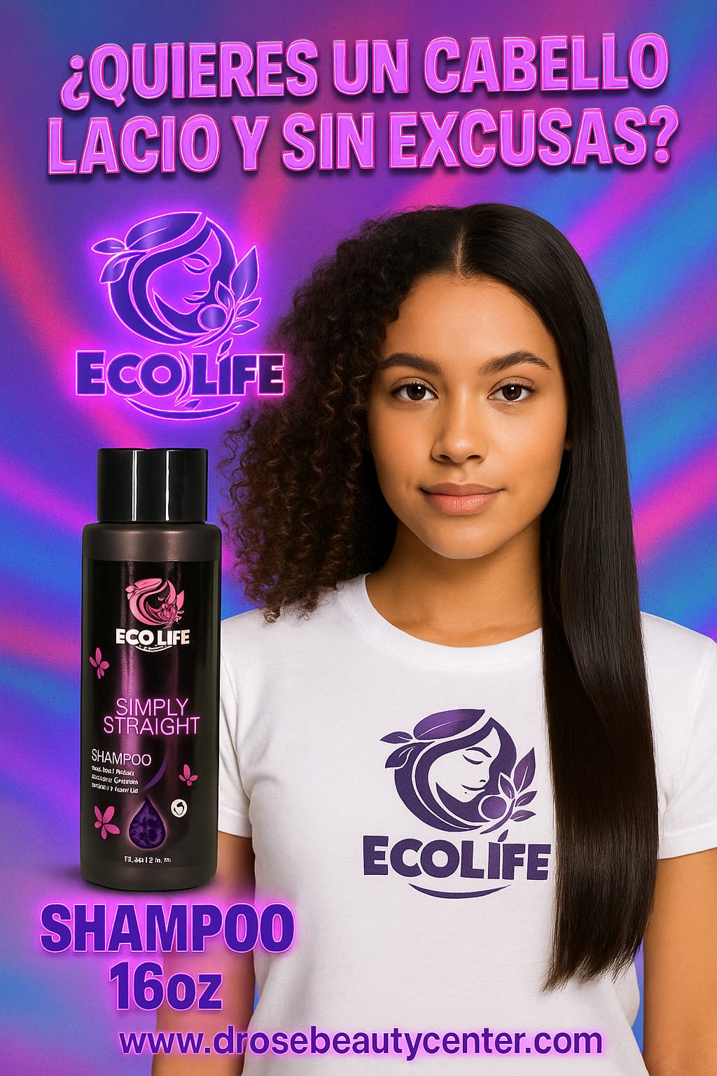 🌸 ECOLIFE TECHNOLOGIES SIMPLY STRAIGHT SHAMPOO 16OZ (ETSSSH16)