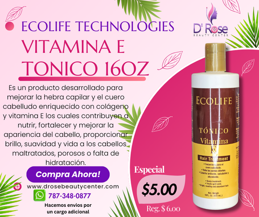 ECOLIFE TECHNOLOGIES TONICO DE VITAMINA E 16OZ EVE16