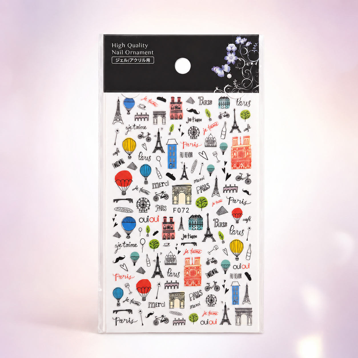 Spiral Nail Stickers F072 – París, Torre Eiffel y Diseños Franceses para Uñas