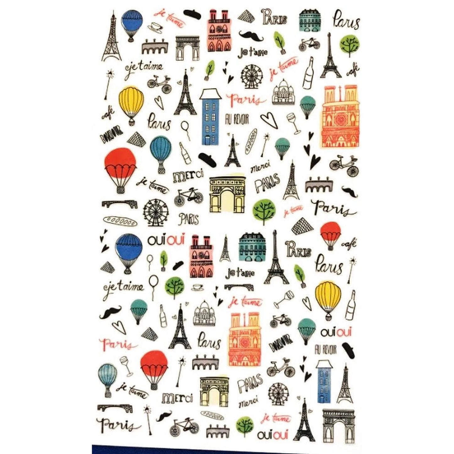 Spiral Nail Stickers F072 – París, Torre Eiffel y Diseños Franceses para Uñas
