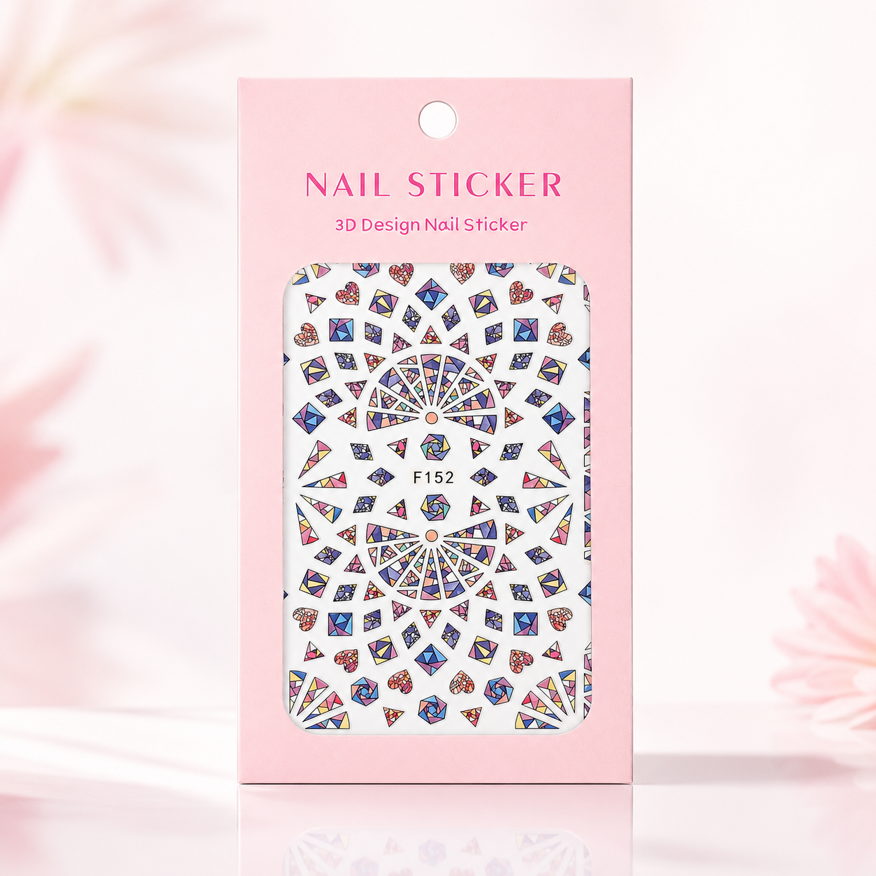 Nail Sticker 3D F152 Diseños Geométricos Multicolor para Uñas