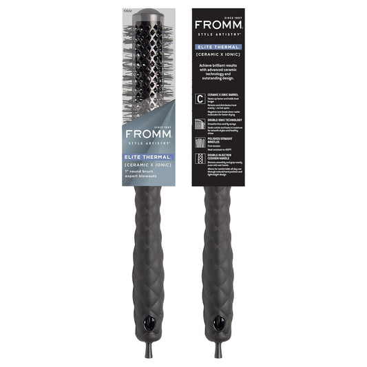 FROMM Elite Thermal Cepillo Térmico Redondo Ceramic X Ionic 1” F2032 para Raíces, Flequillos y Blowouts de Precisión