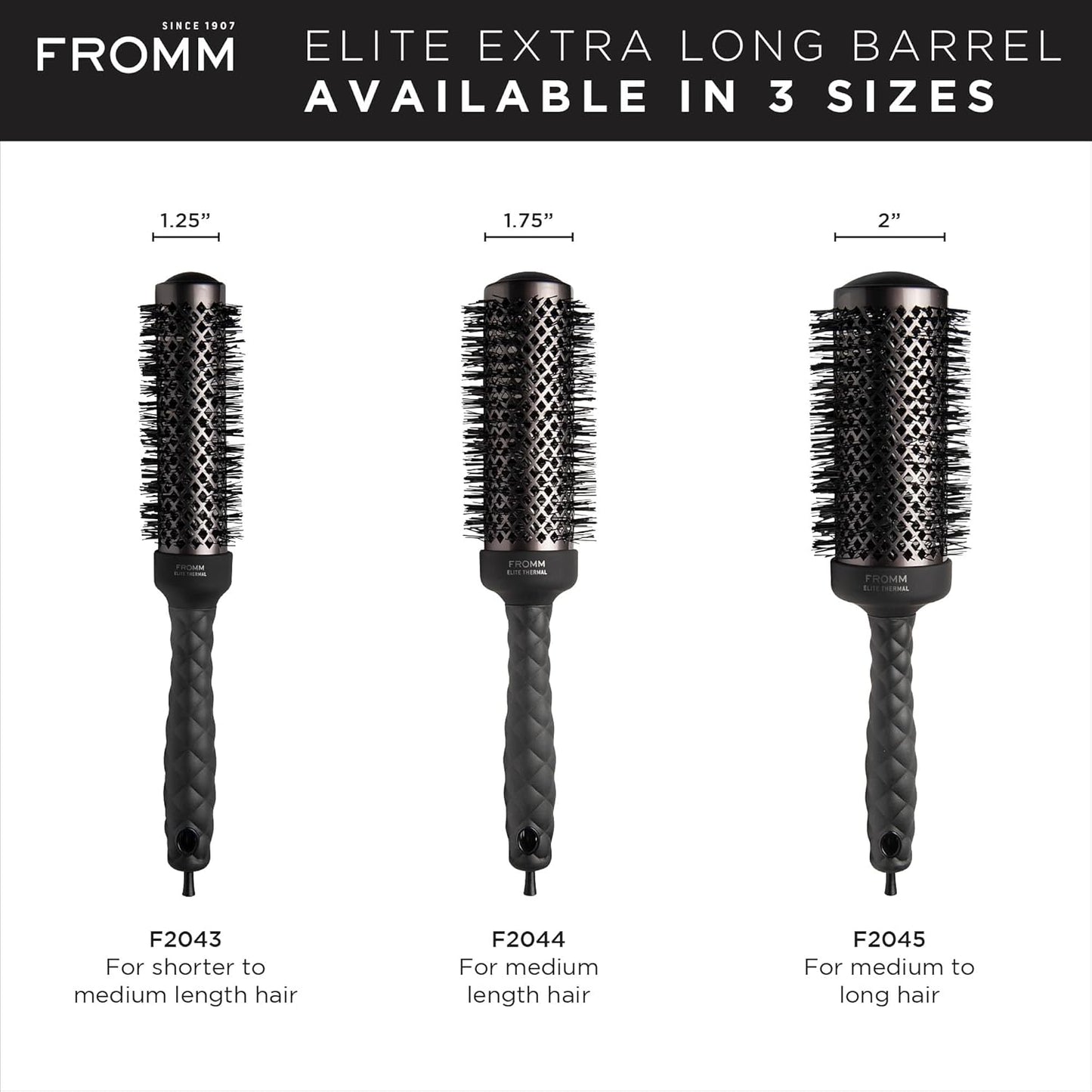 FROMM Elite Thermal Extended Cepillo Térmico Redondo Ceramic X Ionic 1 ¼” F2033 para Blowouts Profesionales