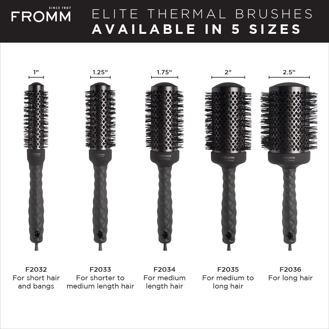 FROMM Elite Thermal Cepillo Térmico Redondo Ceramic X Ionic 1 ¾” F2034 para Blowouts Profesionales