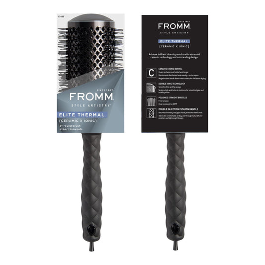 FROMM Elite Thermal Cepillo Térmico Redondo Ceramic X Ionic 2” F2035 para Blowouts Profesionales