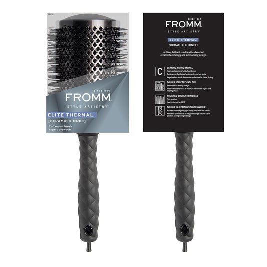 FROMM Elite Thermal Cepillo Térmico Redondo Ceramic X Ionic 2 ½” F2036 para Blowouts Profesionales en Cabello Largo