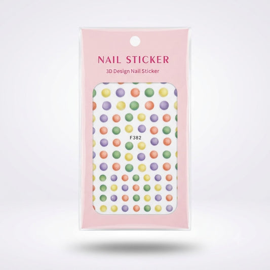 Nail Sticker 3D F382 Círculos Multicolor