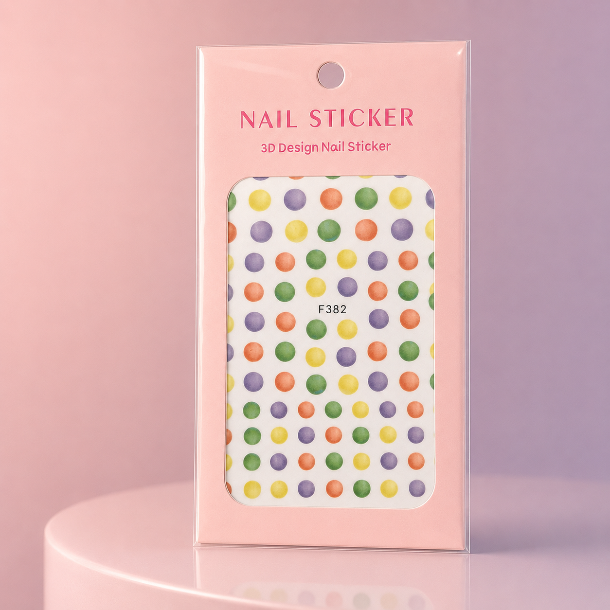 Nail Sticker 3D F382 Círculos Multicolor