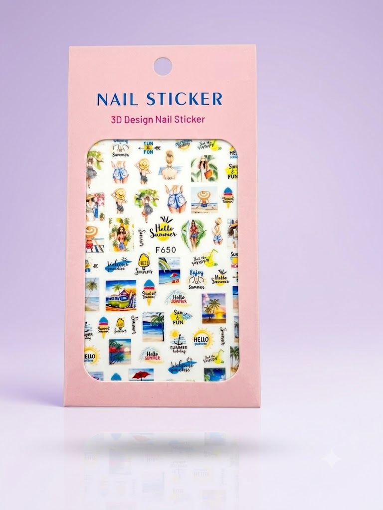 Nail Sticker 3D F650 con Diseños de Verano para Uñas