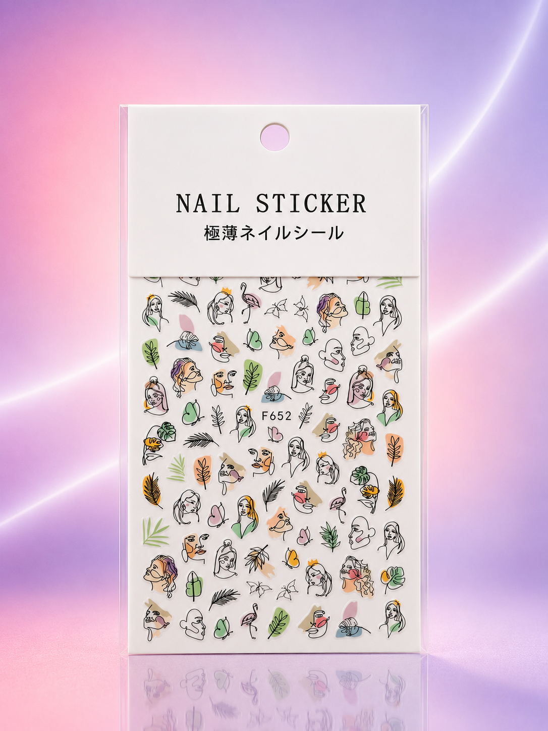 Nail Stickers para Uñas Rostros Abstractos y Diseños Botánicos F652