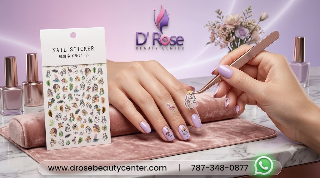 Nail Stickers para Uñas Rostros Abstractos y Diseños Botánicos F652