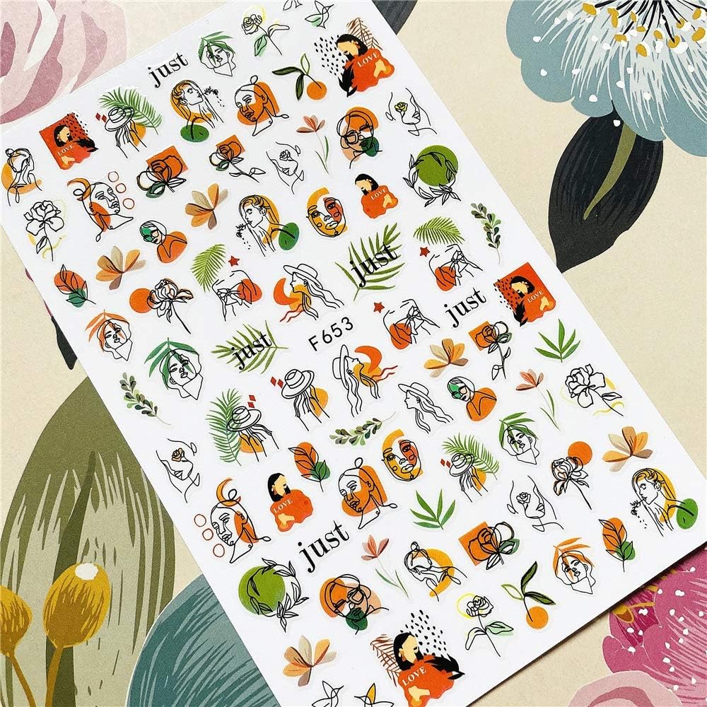 Nail Stickers para Uñas Diseños Abstractos y Botánicos F653