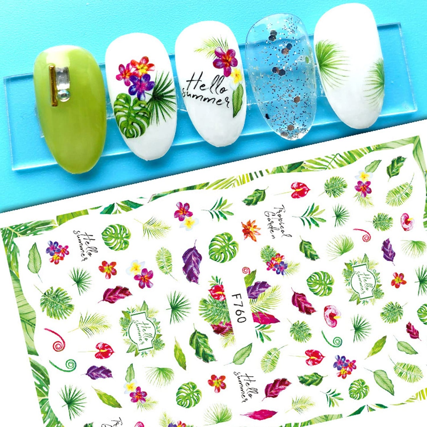Miss Colour Nail Stickers Tropicales para Uñas F760