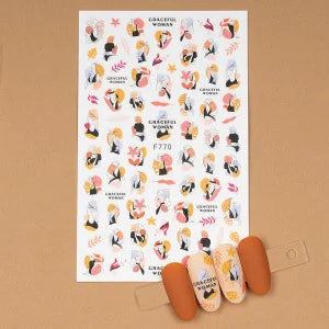 Miss Colour Nail Stickers para Uñas Mujeres Abstractas F770