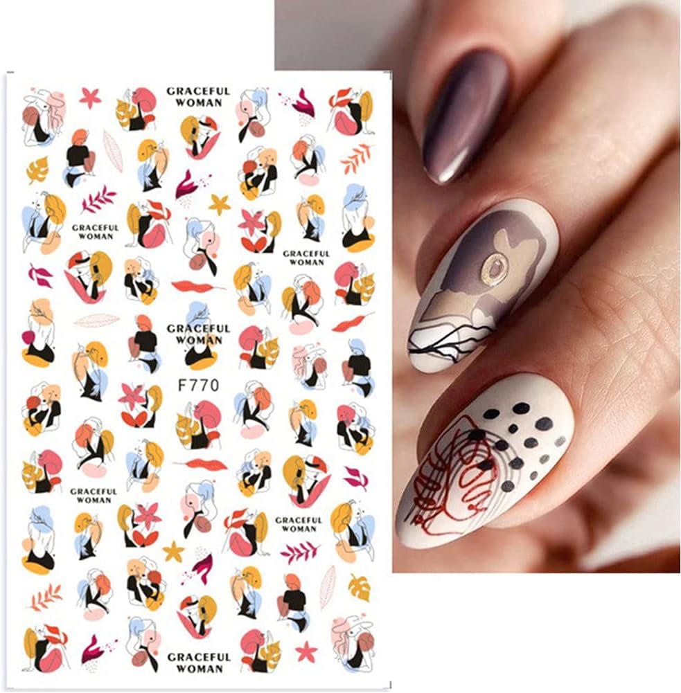 Miss Colour Nail Stickers para Uñas Mujeres Abstractas F770