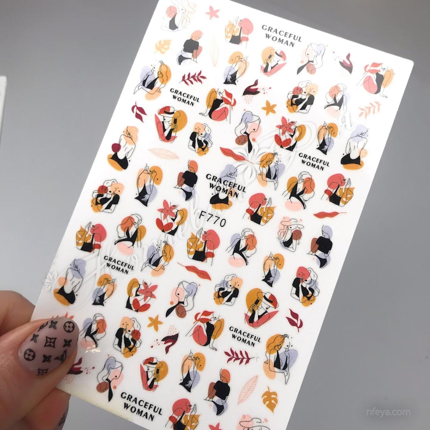 Miss Colour Nail Stickers para Uñas Mujeres Abstractas F770
