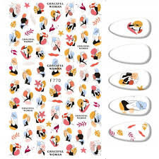Miss Colour Nail Stickers para Uñas Mujeres Abstractas F770