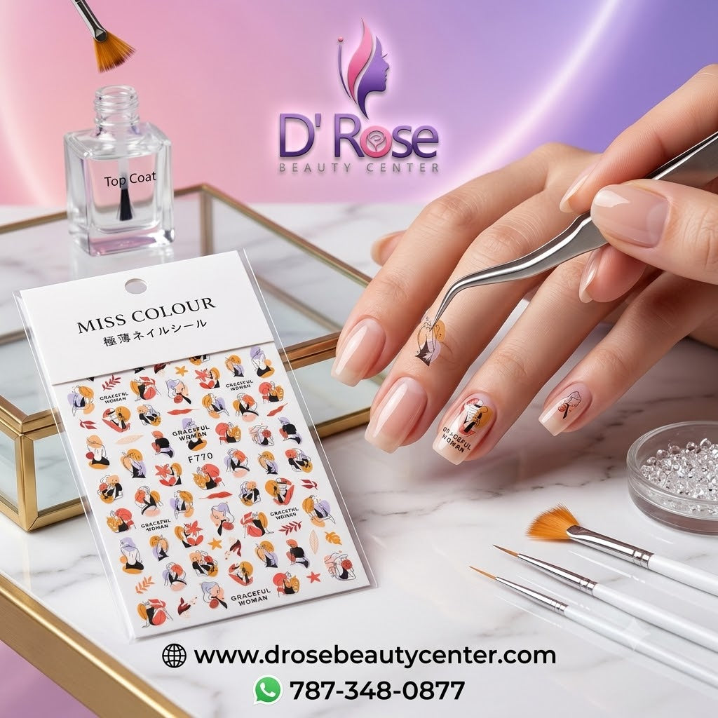 Miss Colour Nail Stickers para Uñas Mujeres Abstractas F770