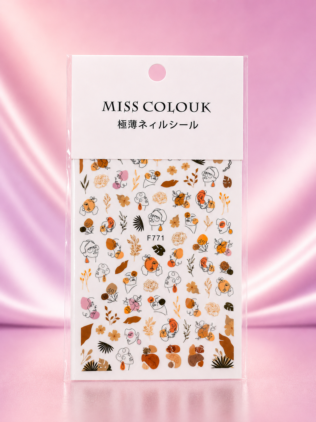 Miss Colour Nail Stickers para Uñas Rostros Abstractos y Diseños Botánicos F771