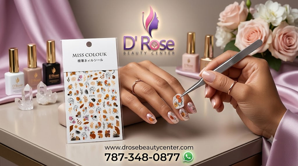 Miss Colour Nail Stickers para Uñas Rostros Abstractos y Diseños Botánicos F771