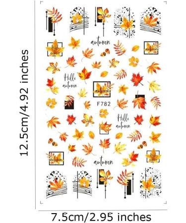 Spiral Nail Stickers F782 – Hojas de Otoño, Autumn y Hello Autumn