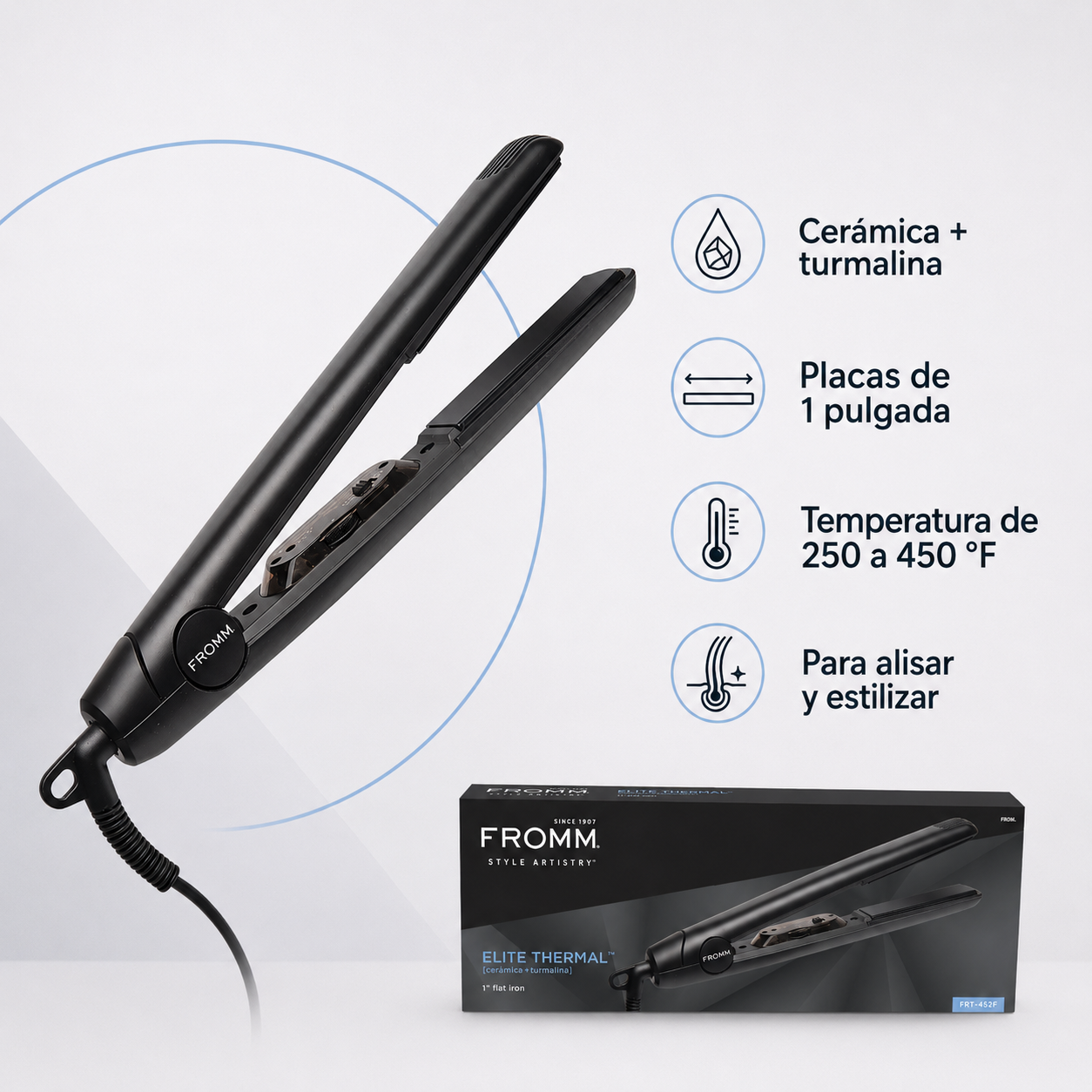 FROMM Elite Thermal Plancha Profesional de 1” Cerámica y Turmalina F8001
