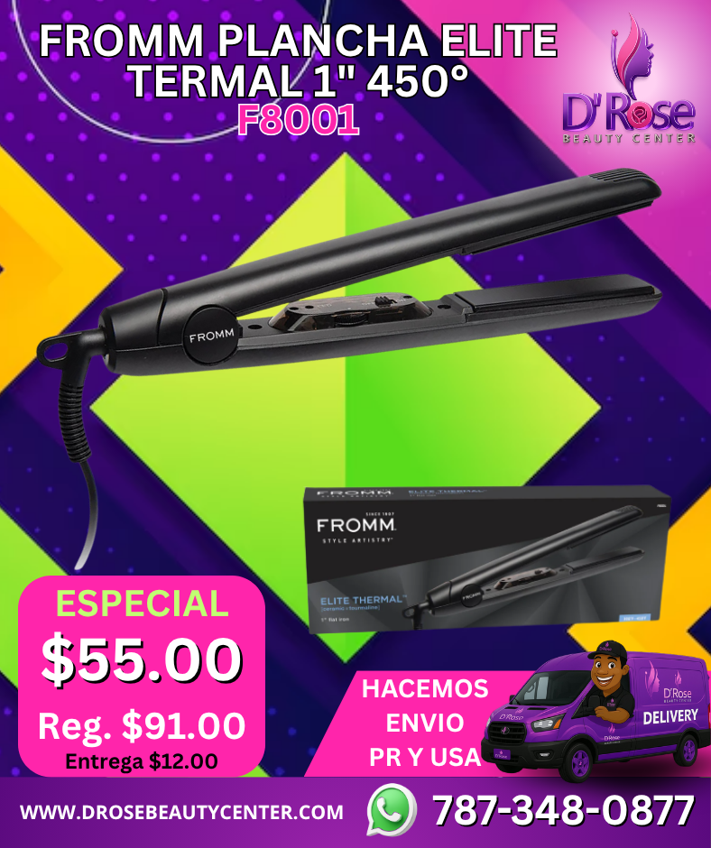 🔥 FROMM Plancha Elite Thermal 1” Cerámica + Turmalina – Brillo y Control Total