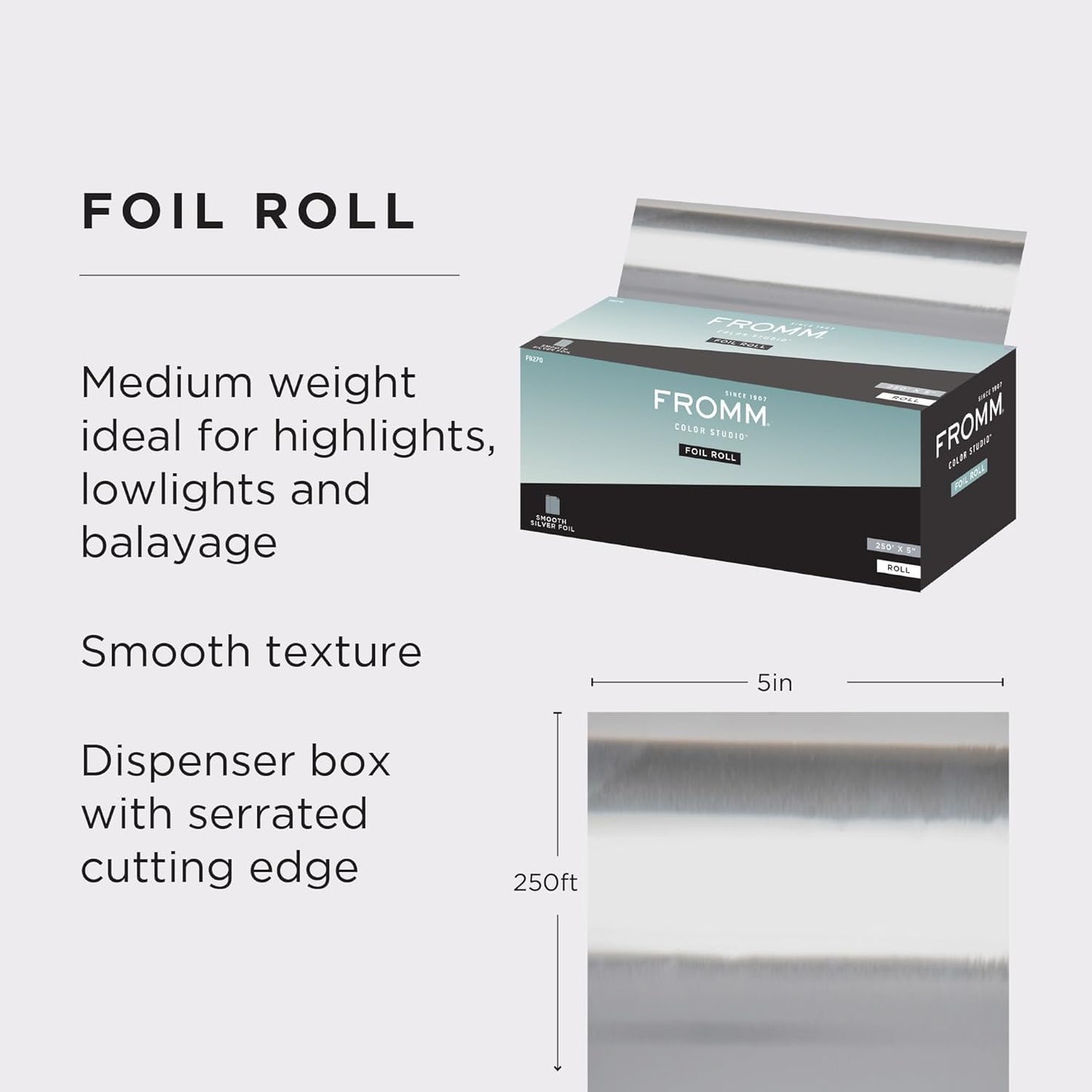Fromm Color Studio Foil Roll F9270 Papel de Aluminio Profesional 5” x 250’