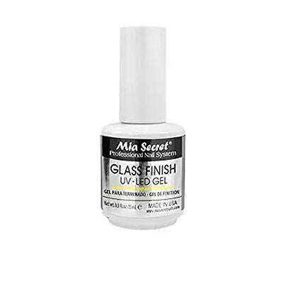 💅✨ Mia Secret® Glass Finish UV-LED Gel 0.5 oz FG-6S — Top Coat Profesional Ultra Brillante para Uñas ✨💅