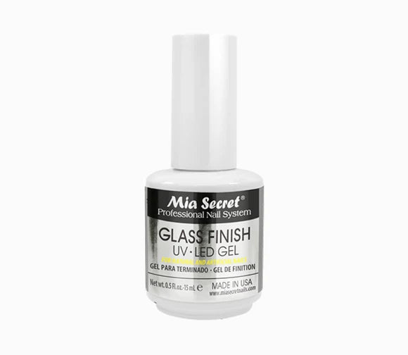 💅✨ Mia Secret® Glass Finish UV-LED Gel 0.5 oz FG-6S — Top Coat Profesional Ultra Brillante para Uñas ✨💅
