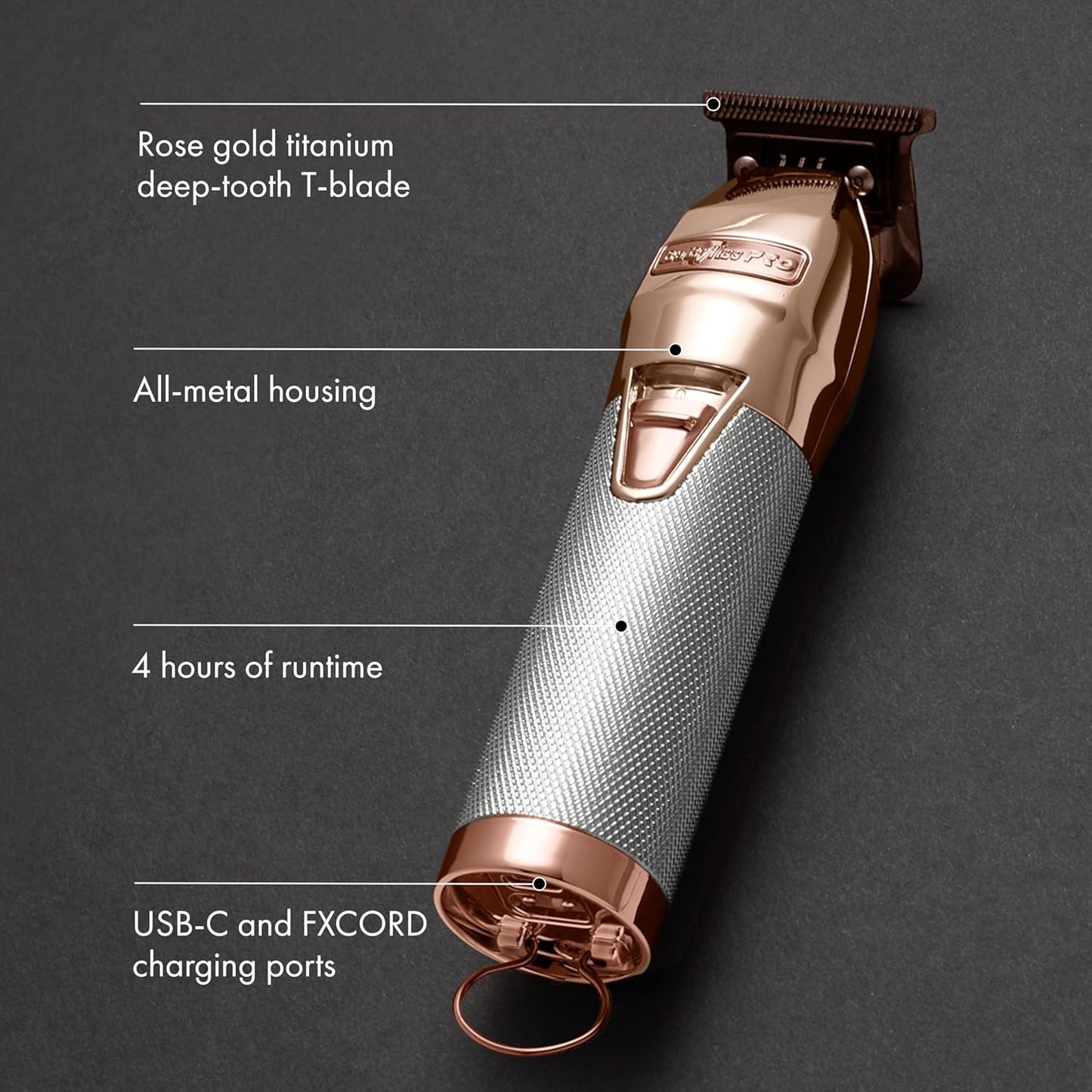 BaBylissPRO ROSEFX+ FX787NRG Rose Gold Trimmer Profesional