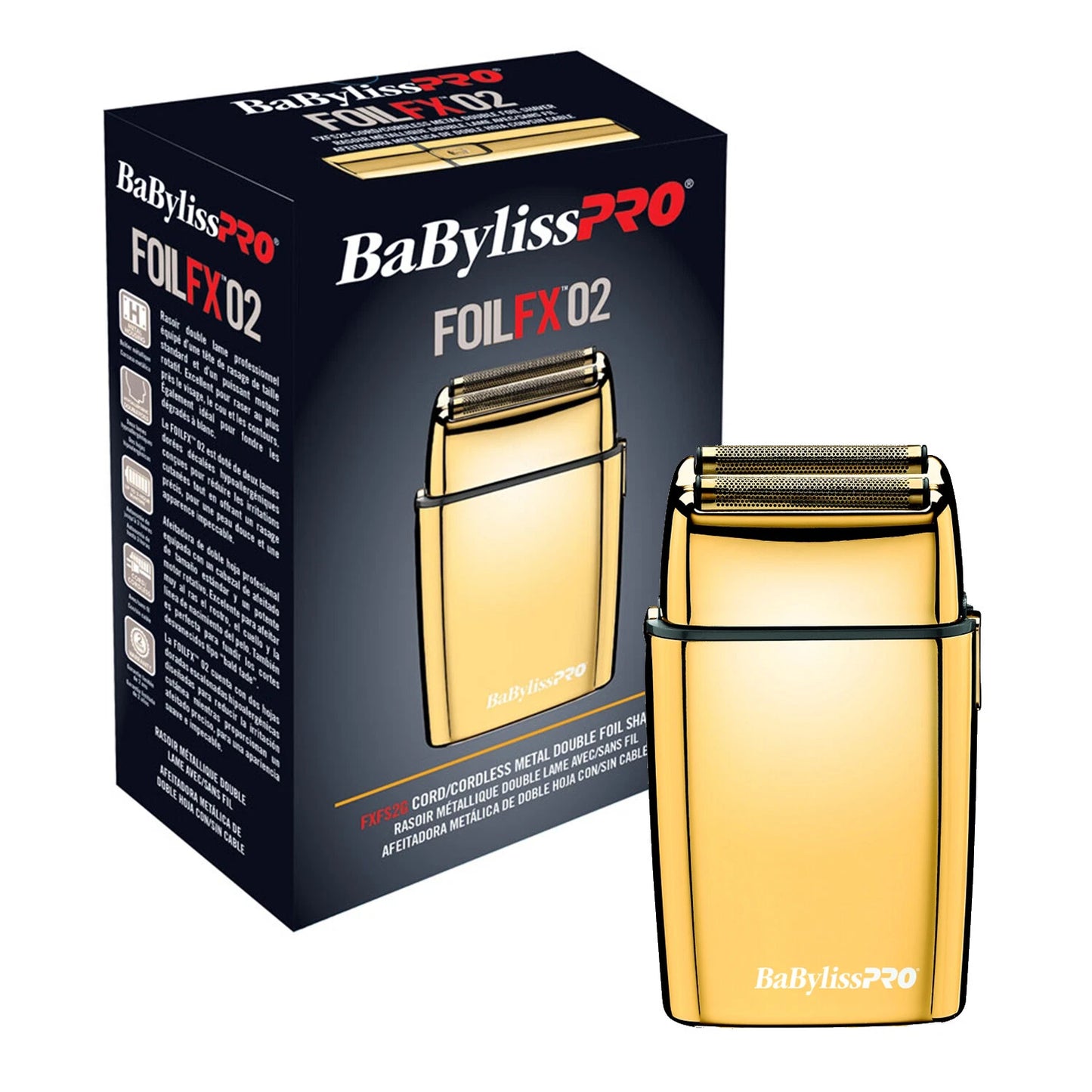 BaBylissPRO FOILFX02 Gold FXFS2G Afeitadora Profesional Double Foil Metal Shaver