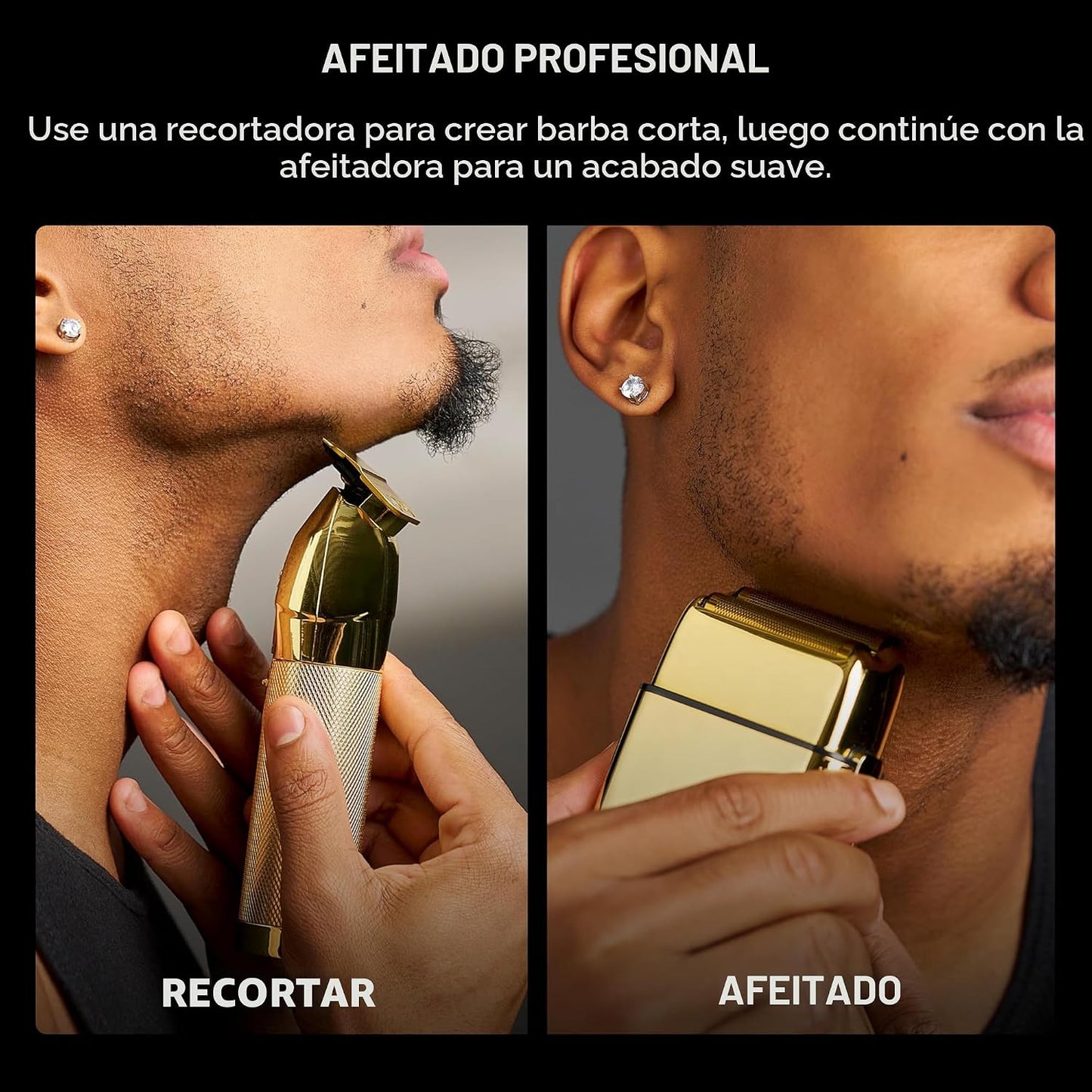BaBylissPRO FOILFX02 Gold FXFS2G Afeitadora Profesional Double Foil Metal Shaver