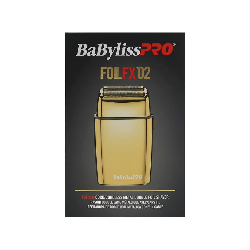 BaBylissPRO FOILFX02 Gold FXFS2G Afeitadora Profesional Double Foil Metal Shaver