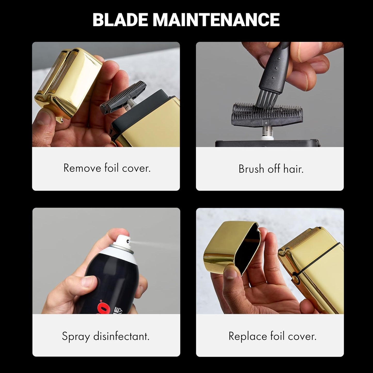BaBylissPRO FOILFX02 Gold FXFS2G Afeitadora Profesional Double Foil Metal Shaver