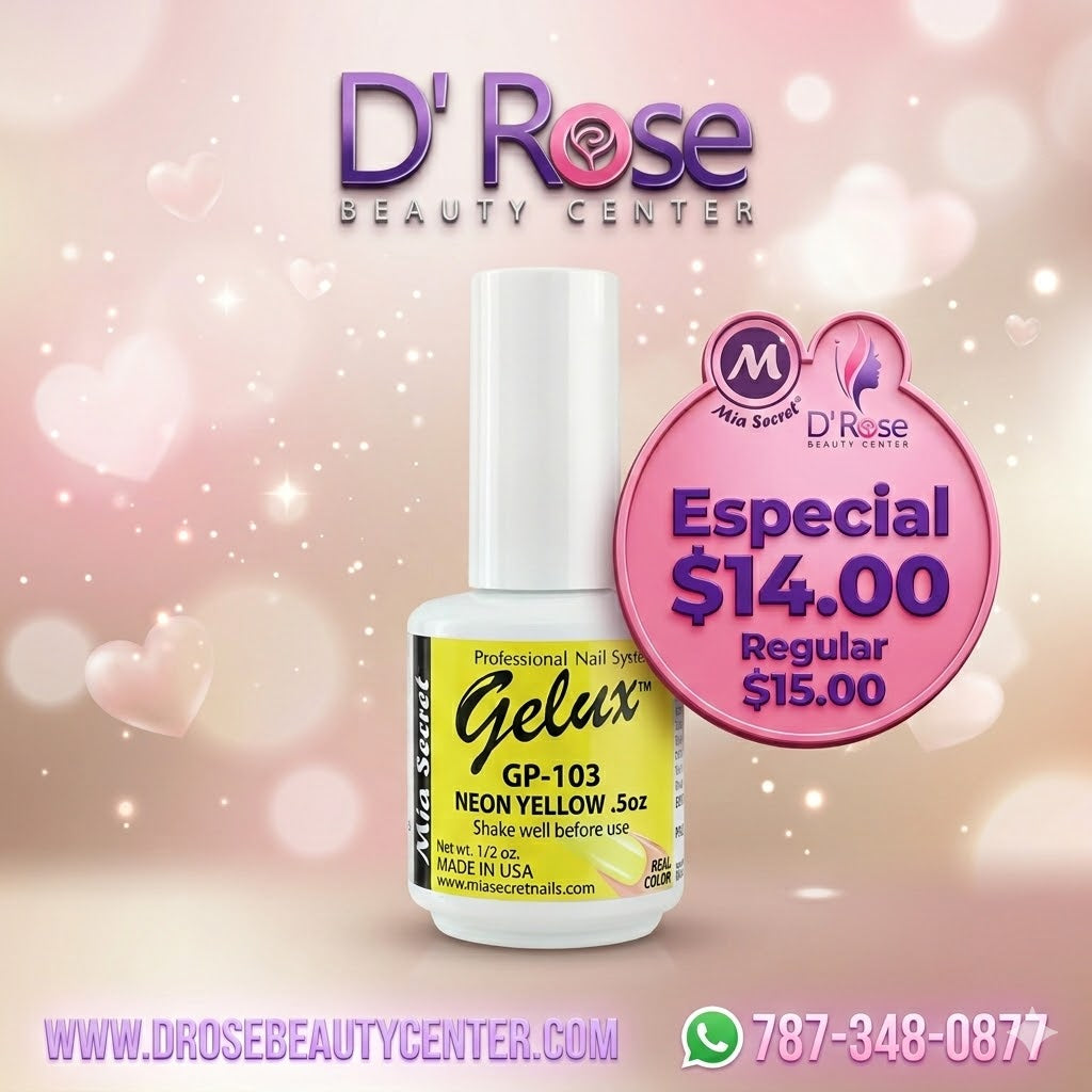 💅✨ Mia Secret® GELUX Gel Polish Neon Yellow 0.5 oz (15 ml) (GP-103) — Esmalte en Gel Profesional de Alta Pigmentación UV/LED ✨💅