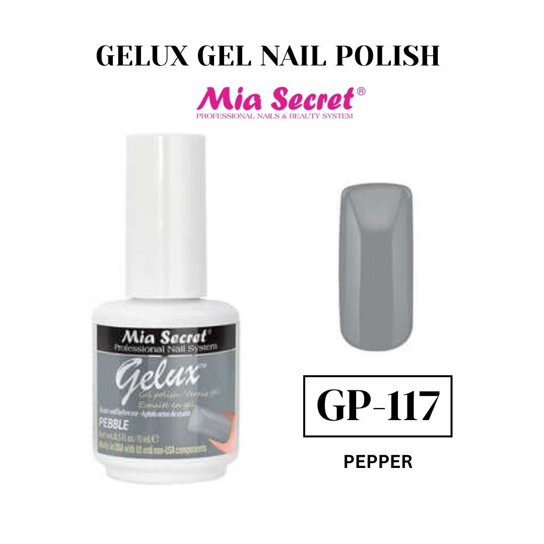 💅✨ Mia Secret® GELUX Gel Polish Pebble 0.5 oz (15 ml) (GP-117) — Esmalte en Gel Profesional de Alta Pigmentación UV/LED ✨💅