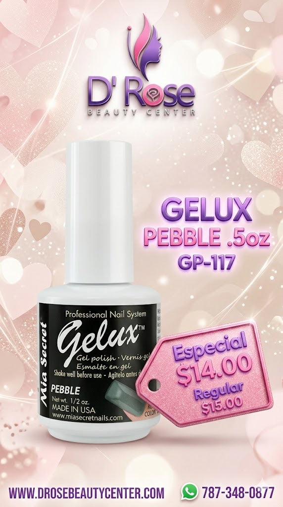 💅✨ Mia Secret® GELUX Gel Polish Pebble 0.5 oz (15 ml) (GP-117) — Esmalte en Gel Profesional de Alta Pigmentación UV/LED ✨💅